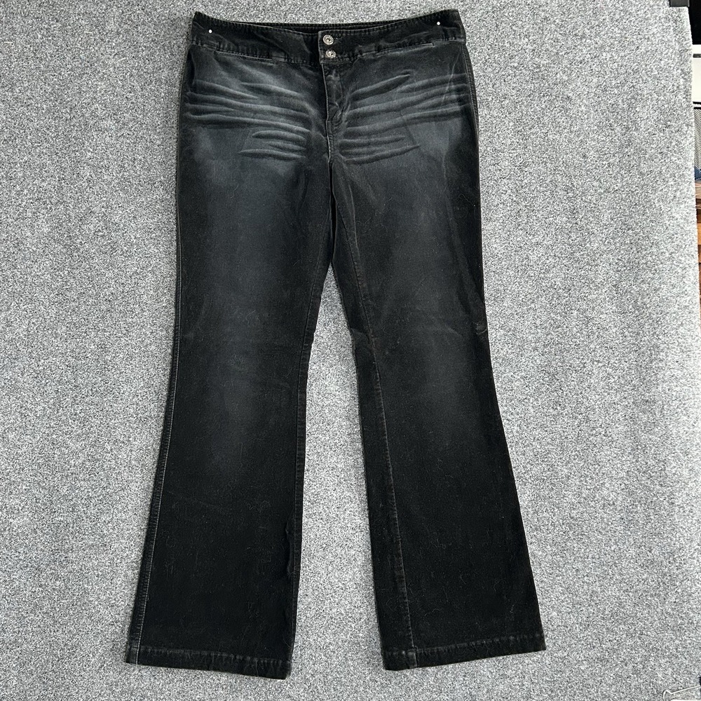 Express Black Velvet Trouser High Rise Wide Leg Holiday Pant ~Women's 11/12 -EUC